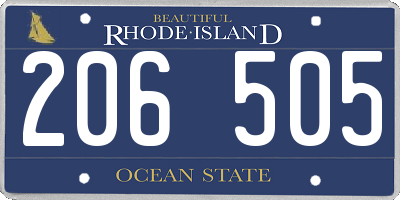 RI license plate 206505