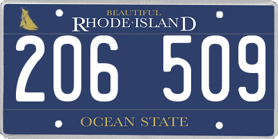 RI license plate 206509