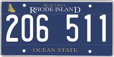 RI license plate 206511