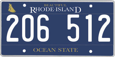 RI license plate 206512