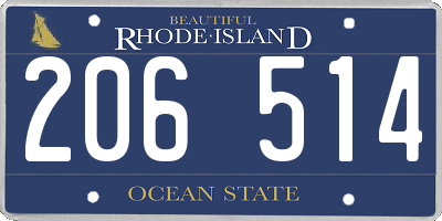 RI license plate 206514
