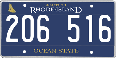RI license plate 206516