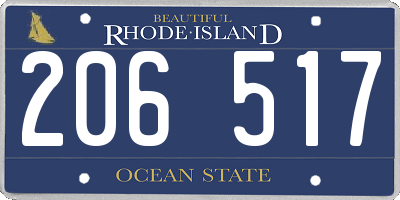 RI license plate 206517