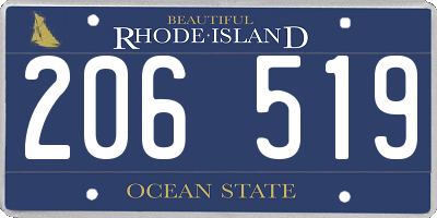 RI license plate 206519