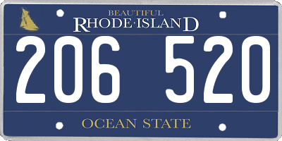 RI license plate 206520