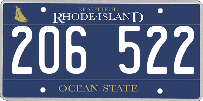 RI license plate 206522