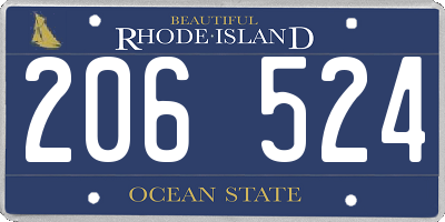 RI license plate 206524