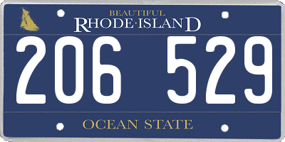 RI license plate 206529
