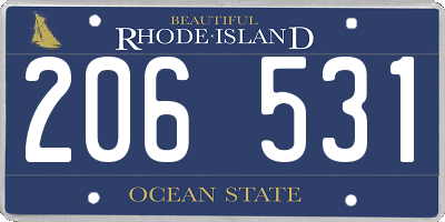 RI license plate 206531