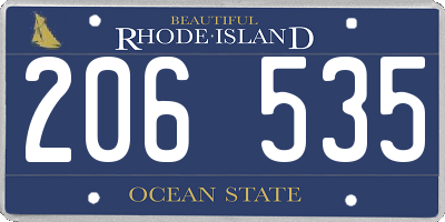 RI license plate 206535