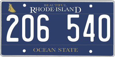 RI license plate 206540