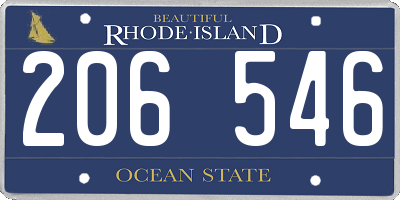 RI license plate 206546