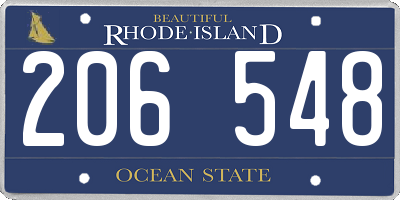 RI license plate 206548