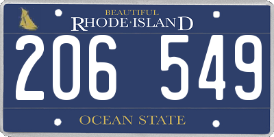 RI license plate 206549