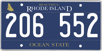 RI license plate 206552
