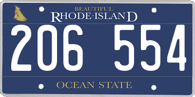 RI license plate 206554