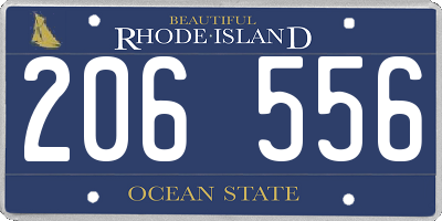 RI license plate 206556