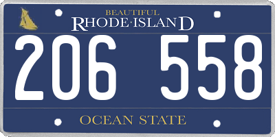 RI license plate 206558