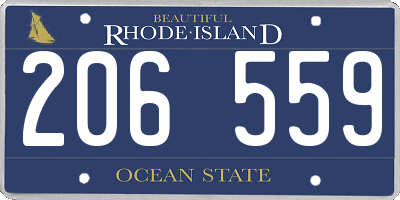 RI license plate 206559