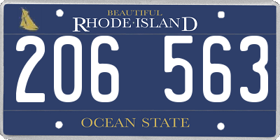 RI license plate 206563