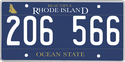 RI license plate 206566