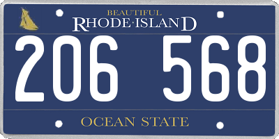 RI license plate 206568