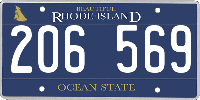 RI license plate 206569