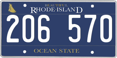 RI license plate 206570