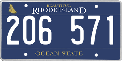 RI license plate 206571