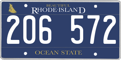 RI license plate 206572