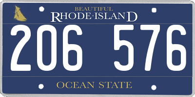 RI license plate 206576