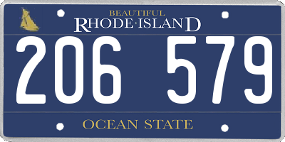 RI license plate 206579