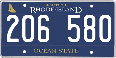RI license plate 206580