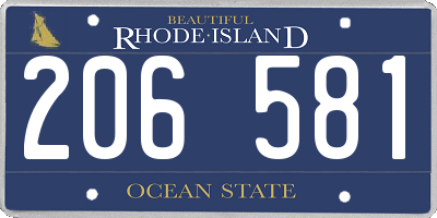 RI license plate 206581