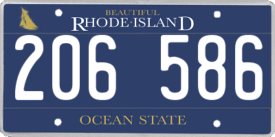 RI license plate 206586