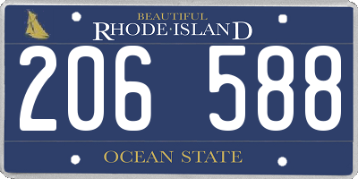 RI license plate 206588