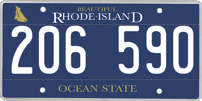 RI license plate 206590