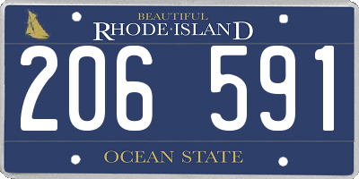 RI license plate 206591