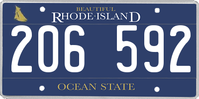 RI license plate 206592