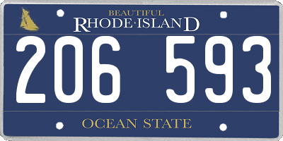 RI license plate 206593