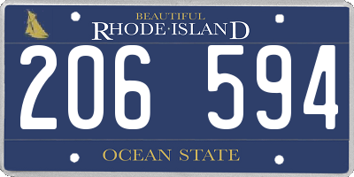 RI license plate 206594