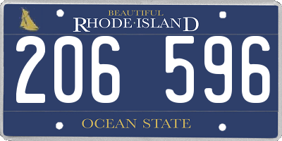 RI license plate 206596