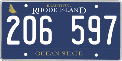 RI license plate 206597