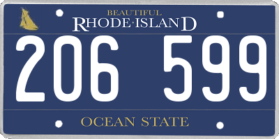 RI license plate 206599