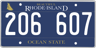 RI license plate 206607