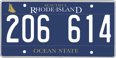 RI license plate 206614
