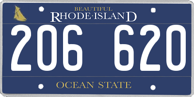 RI license plate 206620