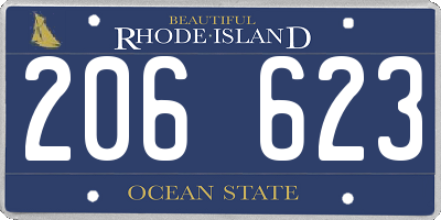 RI license plate 206623