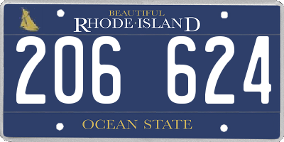 RI license plate 206624