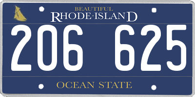 RI license plate 206625